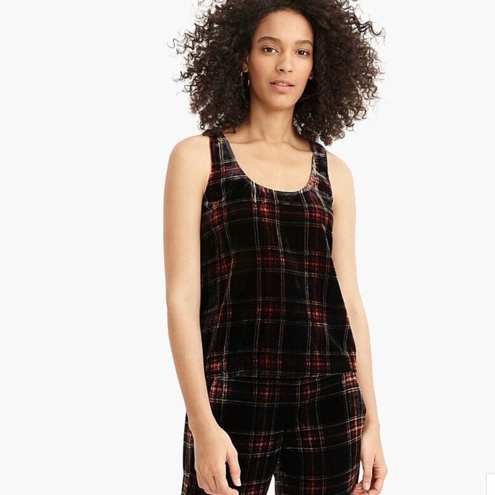 J. Crew NWT Velvet tank top in Stewart tartan - Picture 2 of 5
